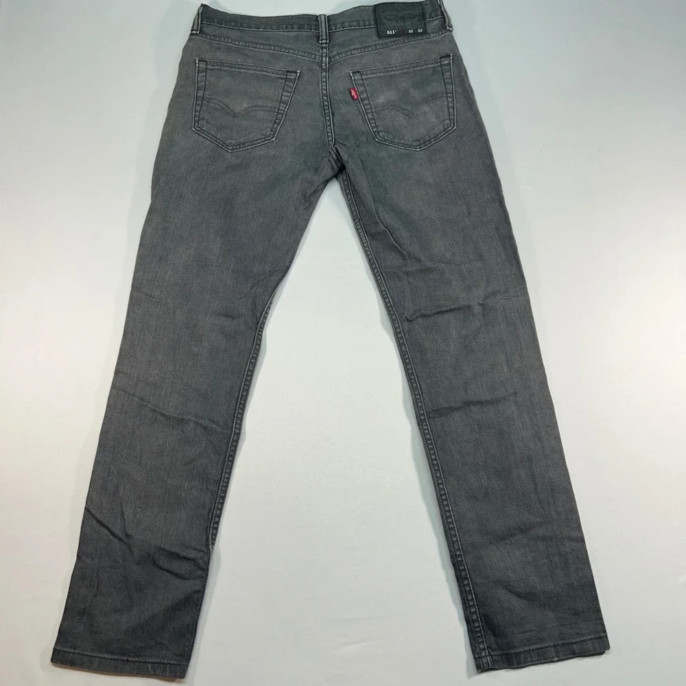 Levis 511 Slim Fit Grey Denim Jeans Mens 32x32 PC9-04511-0280